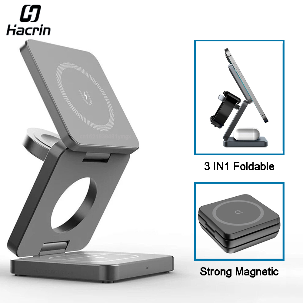 Wireless Charger 3 In 1 - Caricabatterie wireless Stazione di ricarica wireless