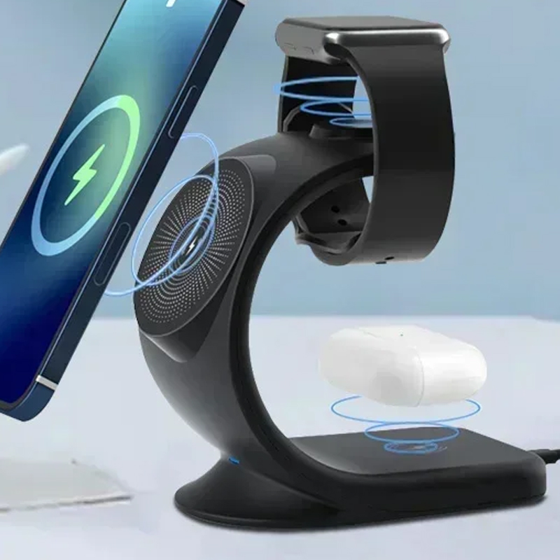 Wireless Charger 3 In 1 - Caricabatterie wireless magnetico Stazione di ricarica