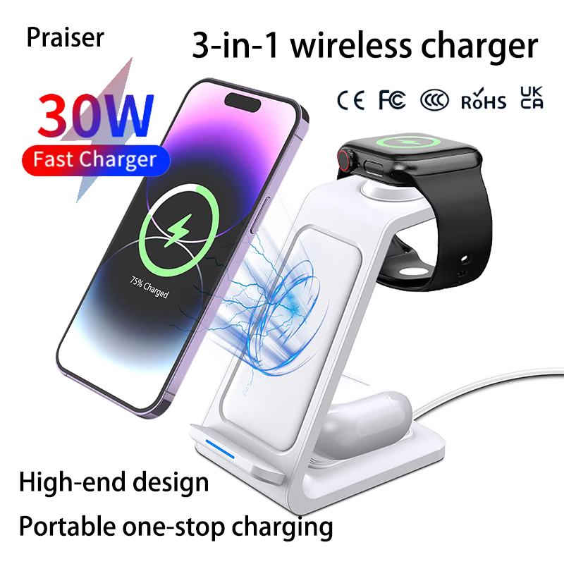 Wireless Charger 3 In 1 - Base di ricarica wireless 3 in