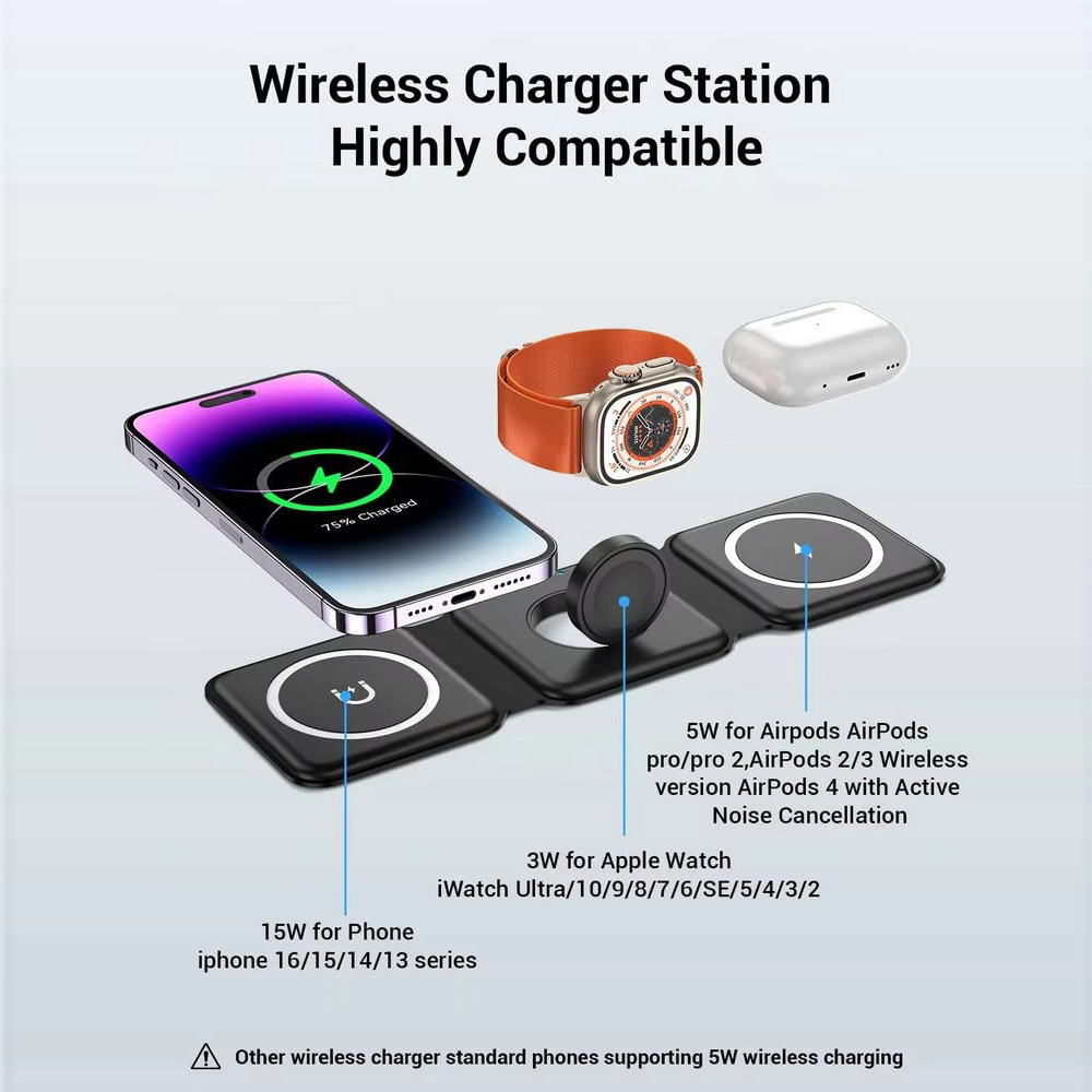 Caricabatterie wireless pieghe - Wireless Charger 3 In 1 recensione e prezzo
