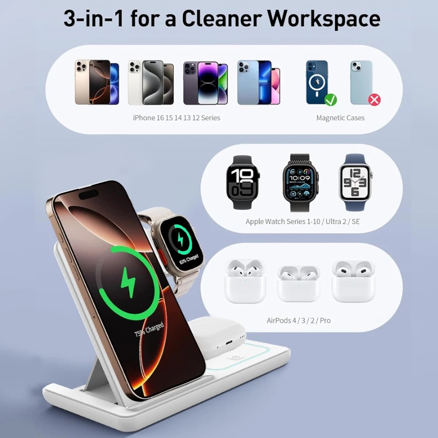 Supporto per caricabatterie wi - Wireless Charger 3 In 1 recensione e prezzo