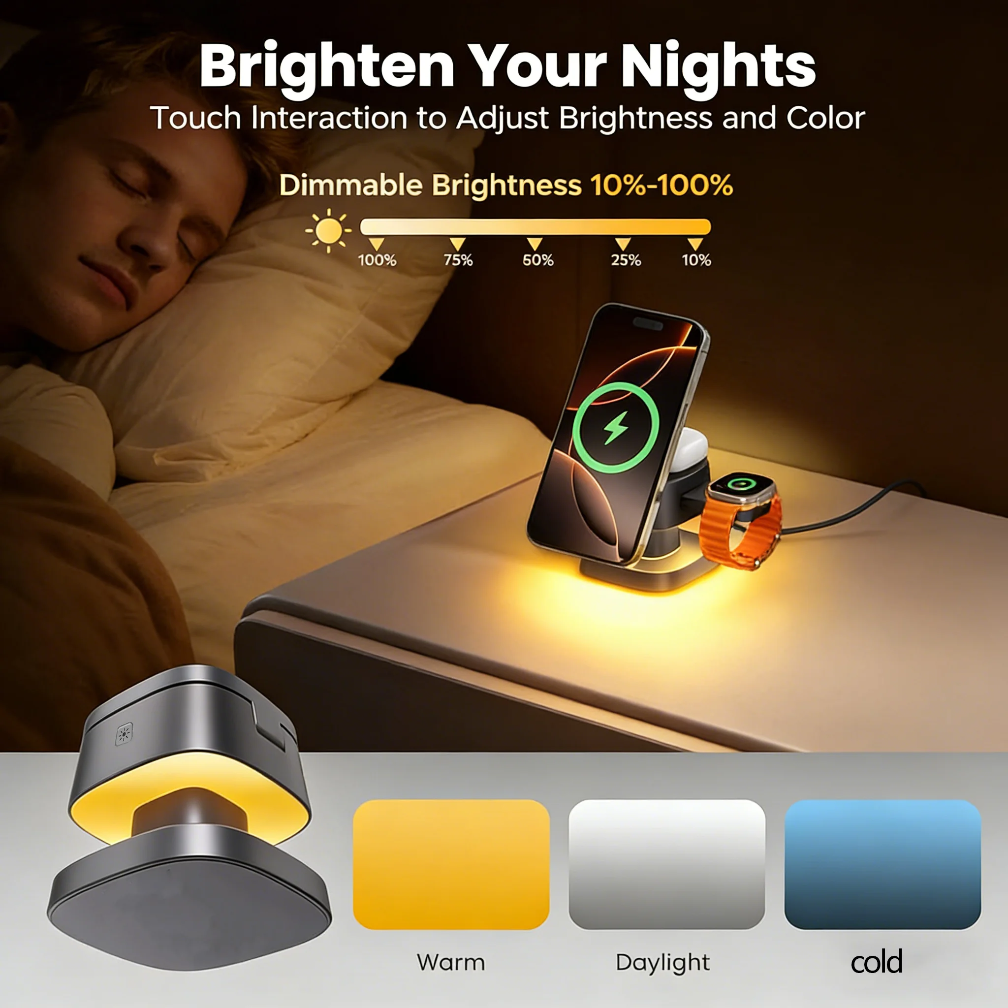 TIMESS Night Light Mashroom Ca - Wireless Charger 3 In 1 recensione e prezzo